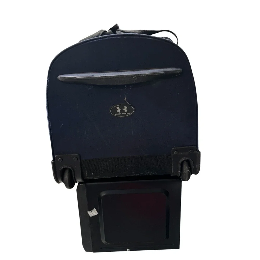 Under Armour Navy Blue Rolling Duffle Bag Large Travel Luggage Wheel Suitcase UA